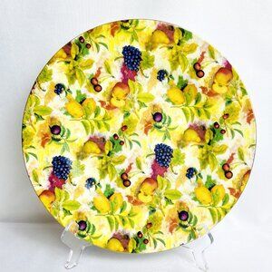 Chintz Formalities Vintage Serving Plate Yellow & Pink Fruit Baum Bros 10 1/2"